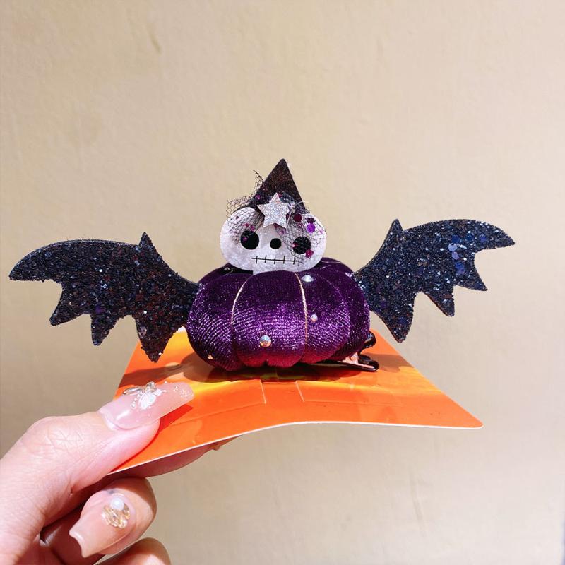 Смешные аксессуары для волос на Хэллоуин Милые детские шляпки и заколки Тыква Летучая мышь Декор Заколки для волос для детской вечеринки Маскарадный головной убор