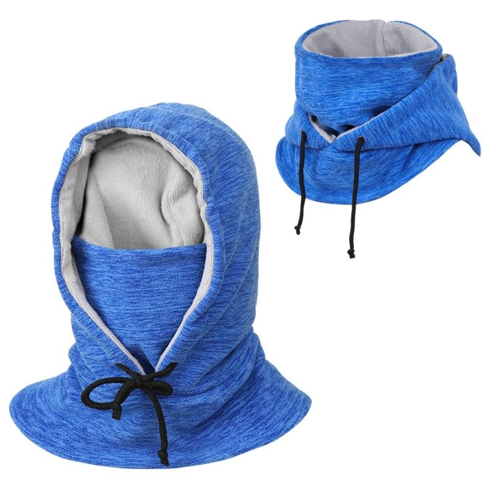 Winter Warm Fleece Beanies Hats For Men Thermal Windproof Skull Bandana Neck Warmer Outdoor Sports Skiing Scarf Thermal Cap