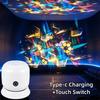 360 Degree Rotating Projection Night Light Type-c Charging Ocean Projector Lamp  Party Decoration