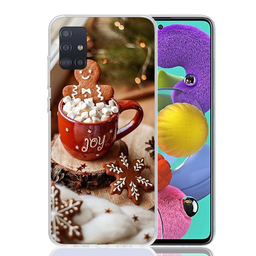 Зимняя Кофе Рождественская Чехол для Телефона Для Samsung Galaxy A52 A32 A22 A12 A02S A50S A30S A51 A31 AA71 Note 20 Ultra 10 S10 Plus Gala