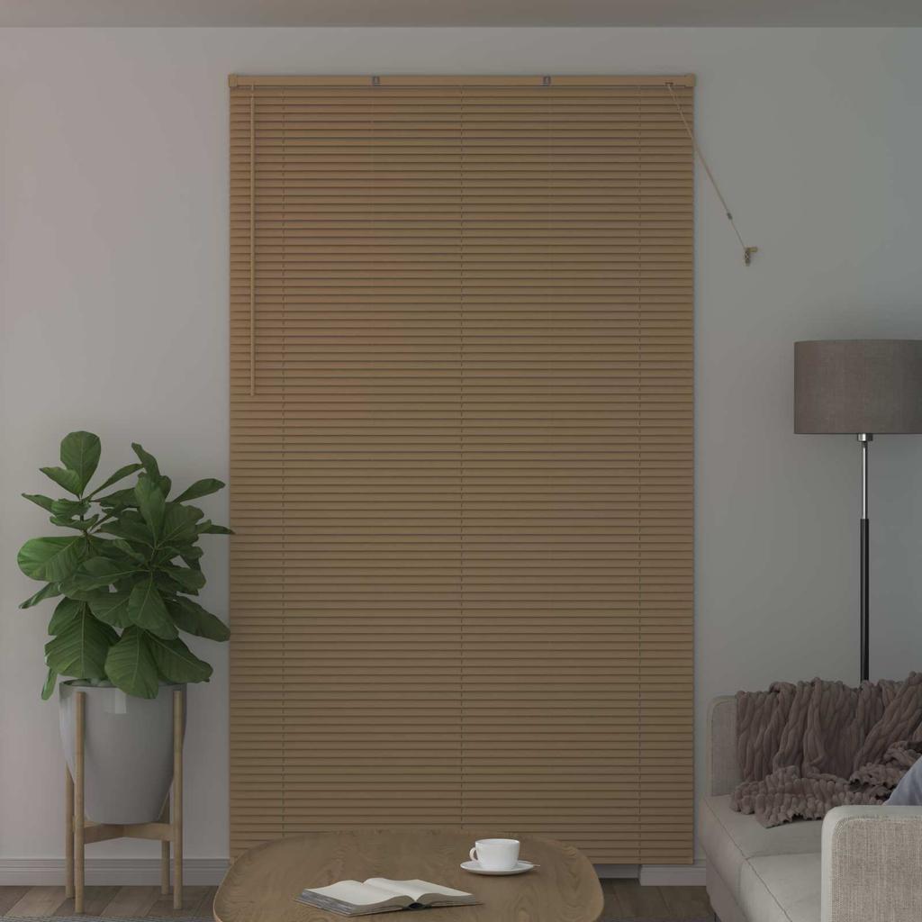 Venetian Blind Light Brown with Pattern 213 x 160 cm 25 mm PVC