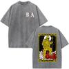 Vintage Washed Mystery Brothers in Arms Printed Tshirt Men Women Clothing Casual  Cotton Short Sleeve T Shirts Streetwear