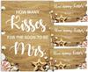 Inkdotpot 1 Sign + 30 Cards How Many Kisses for The Soon To Be Mrs White Beach Bridal Shower Game