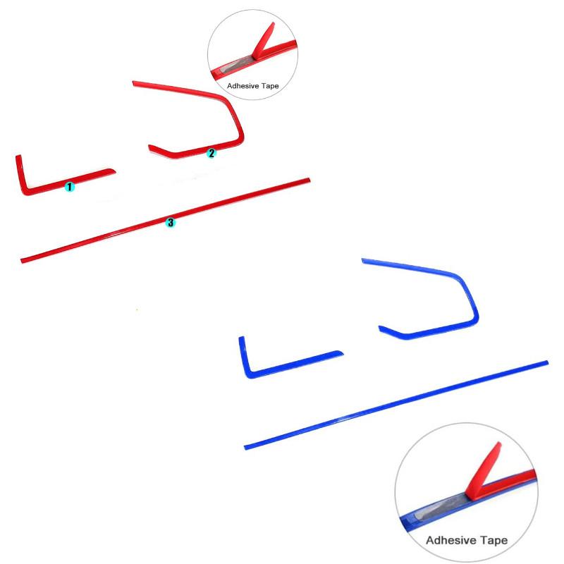 3 шт. Красная наклейка на рамку приборной панели салона для Honda Civic 10-го поколения 2016 2017 2018 2019 2020 2021 с левым рулем
