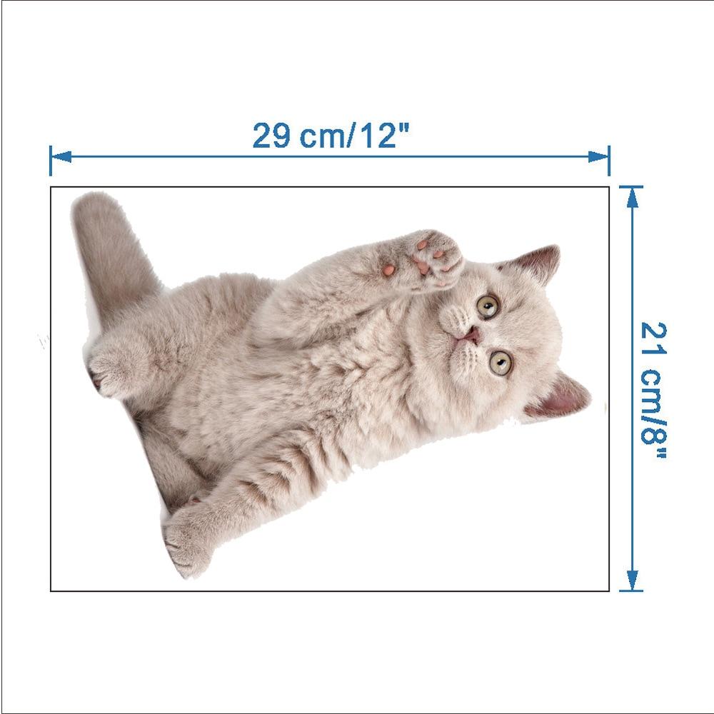 3D Cartoon Cats Toilet Wall Stickers For Kids Baby Rooms Poster Home Decor Cute Animal Cat PVC Self-adhesive Art