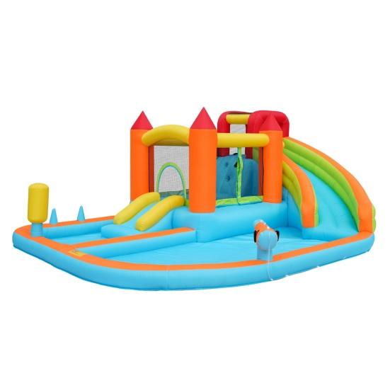 Outdoor Water Park Children Bouncy Castle Multifunctional with Inflatable Blower Double Slide Bouncing Castle
