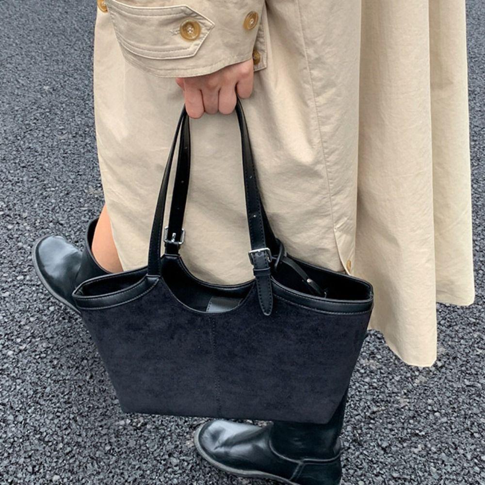 Tote Bag Matte PU Handbag Solid Color Underarm Packs Casual Suede Shoulder Bag Girls