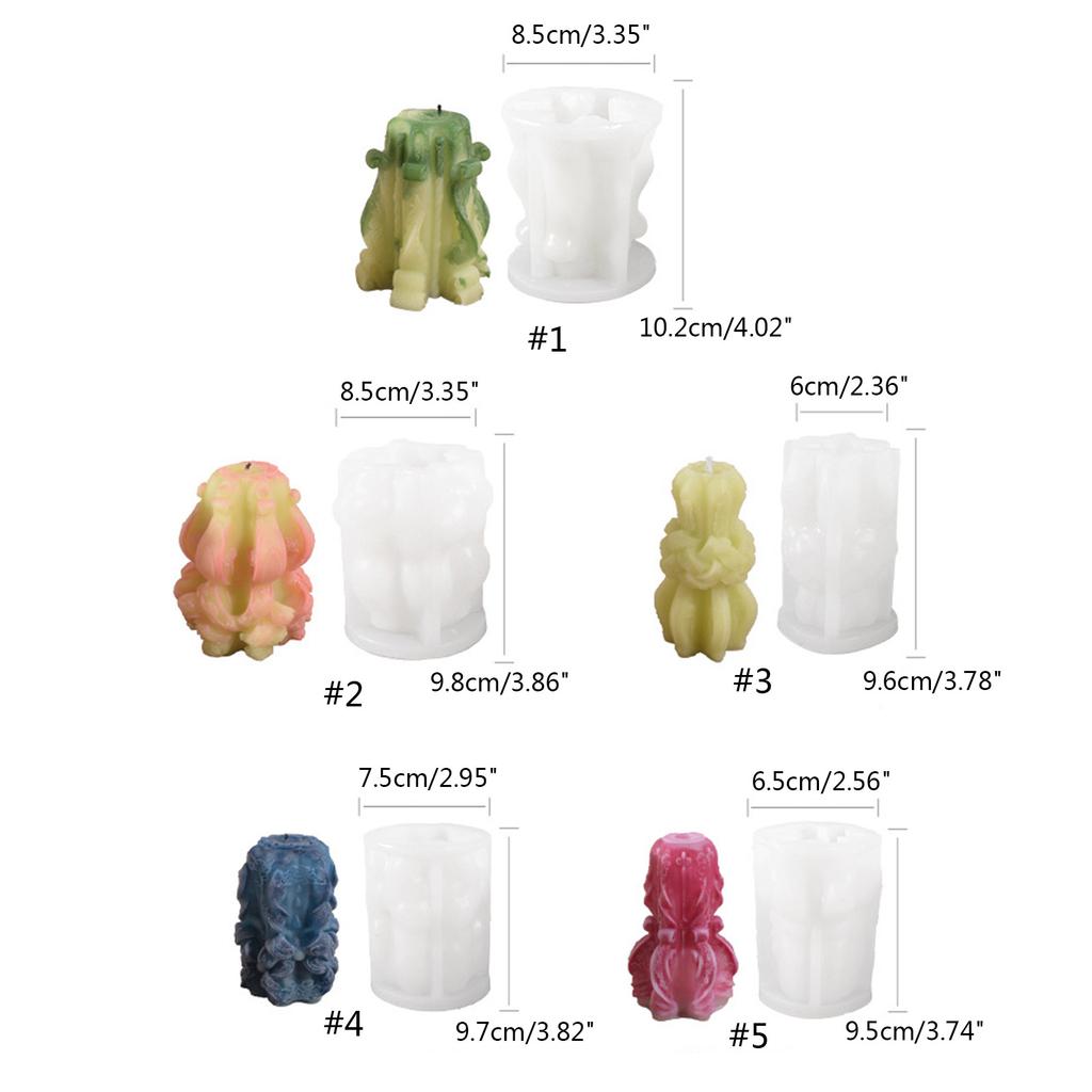 3D Flower Candle Silicone Mold Non-stick Easy To De-mold for DIY Candle Soap Plaster Ornament Cake Fondant Chocolate