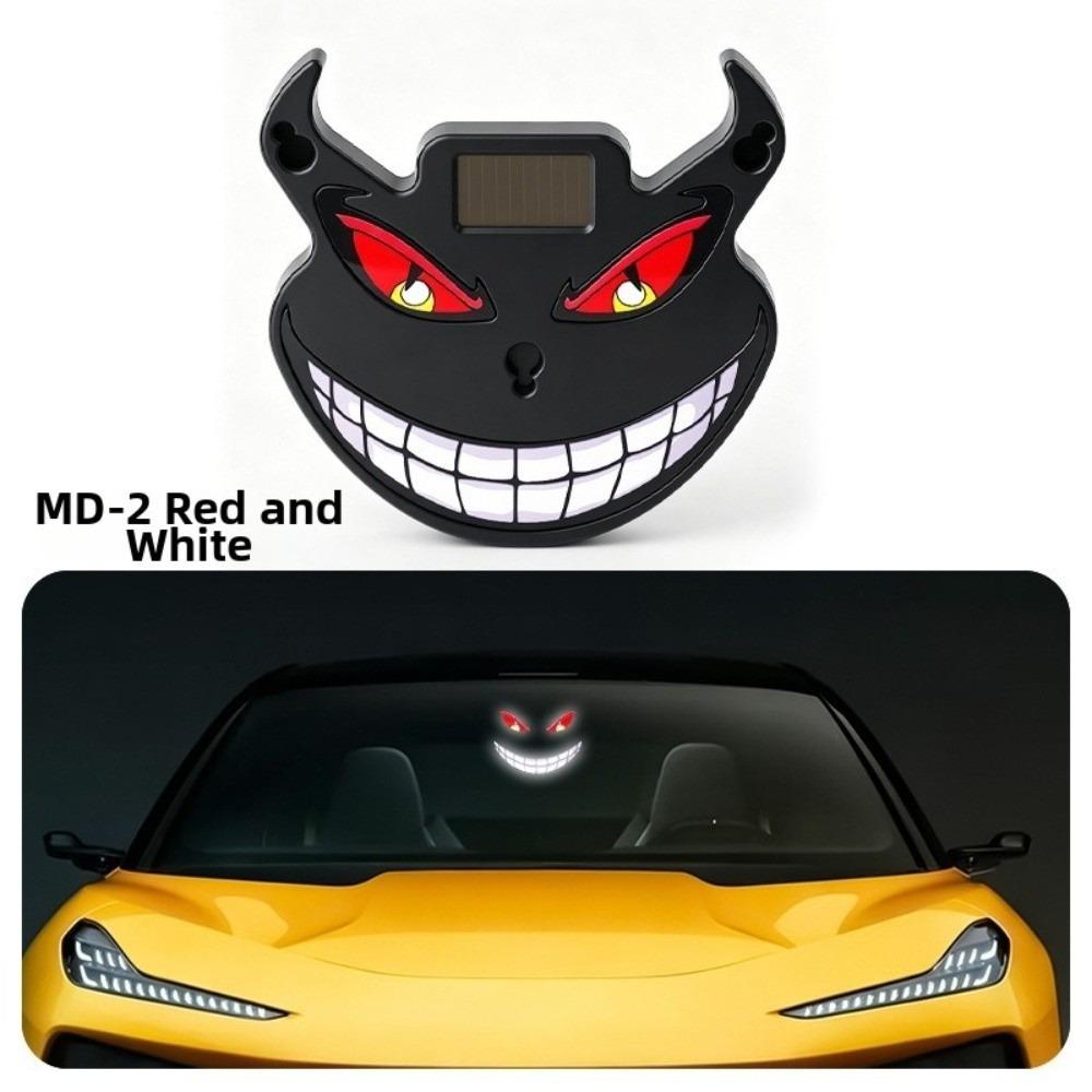 Solar LED Warning Light Suction Cup Cool EYE Ambient Lamp Gifts Car Devil Eye Decorative Light