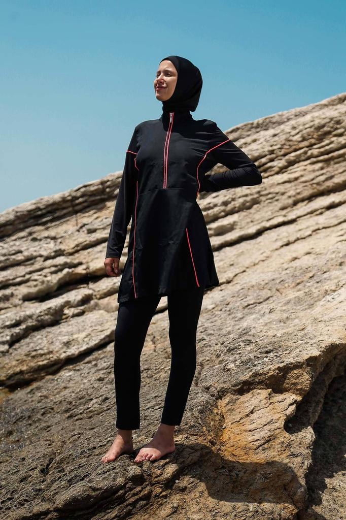 Женский Мусульманский Скромный Исламский Полный Чехол Буркини Пляжный Купальный Костюм Купальники Хиджаб Пляжная Одежда Купальник 3 шт.