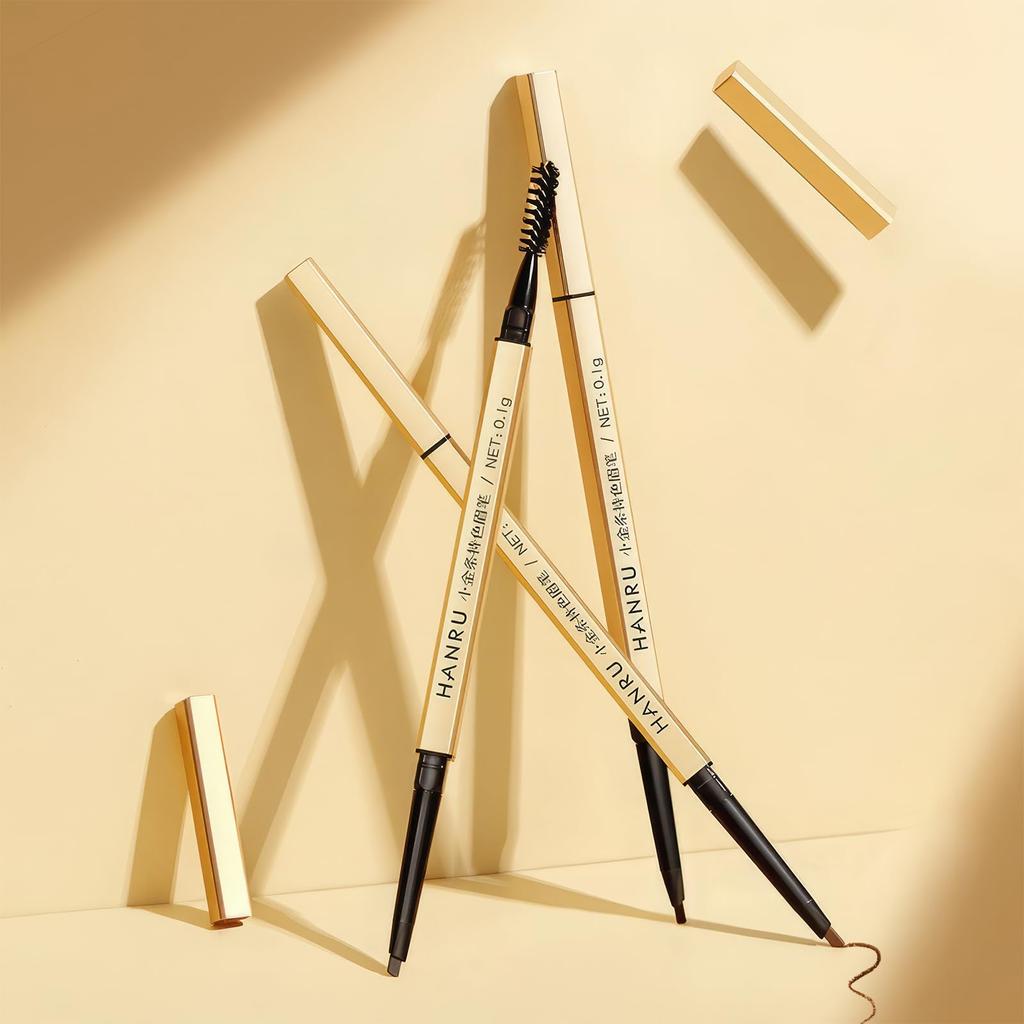 Карандаш для бровей Qin Derdom Eyebrow Ultra Sweat Long Dark Curry, тонкий, водостойкий, стойкий, долговечный, не размазывается,