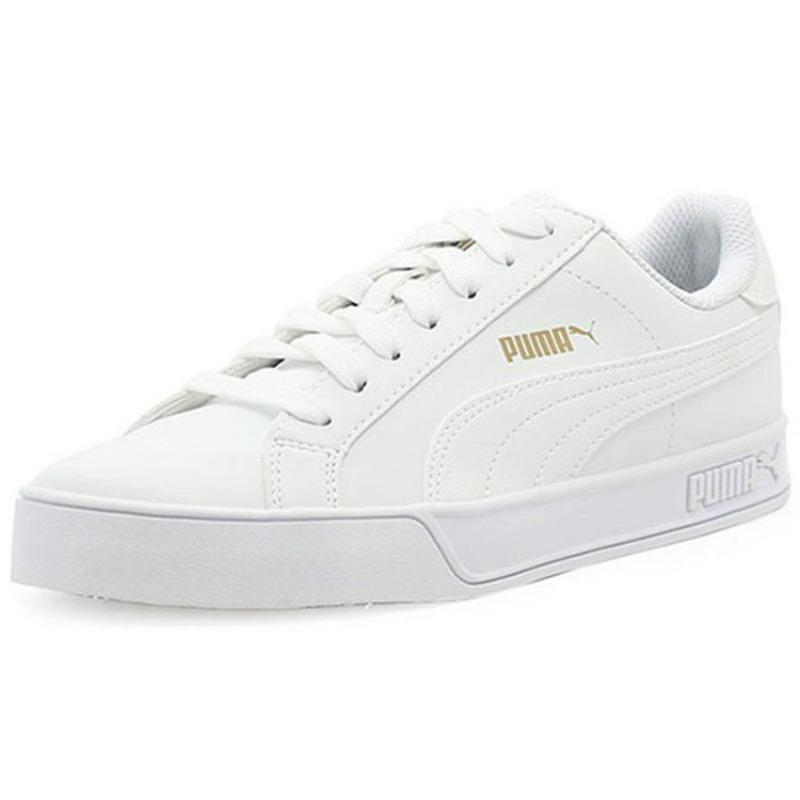 PUMA Smash Classic Unisex Casual Lightweight Low Top Skate Shoes White Gold 359622-16