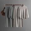 Autumn Winter High Collar Solid Color Full Sleeve Sweater Sets For Ladies Casual All Match Pullover Wide Leg Long Pants Suits