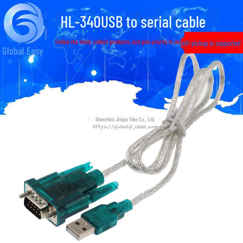 HL-340 USB To Serial RS232 Cable with 9-Pin Connector, Compatible with Windows 7 64-Bit