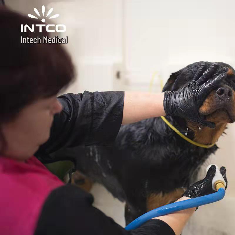Черные нитриловые прочные перчатки Yingke K86 для парикмахерского дела, маникюра, тату, кухни, авторемонта и промышленного использования.
