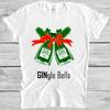 Рождественская футболка с джином Gingle Bells Xmas Смешной подарок Футболка M218