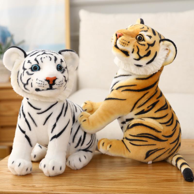23cm Simulation Baby Tiger Plush Toy Stuffed Soft Wild Animal Forest Pillow Dolls