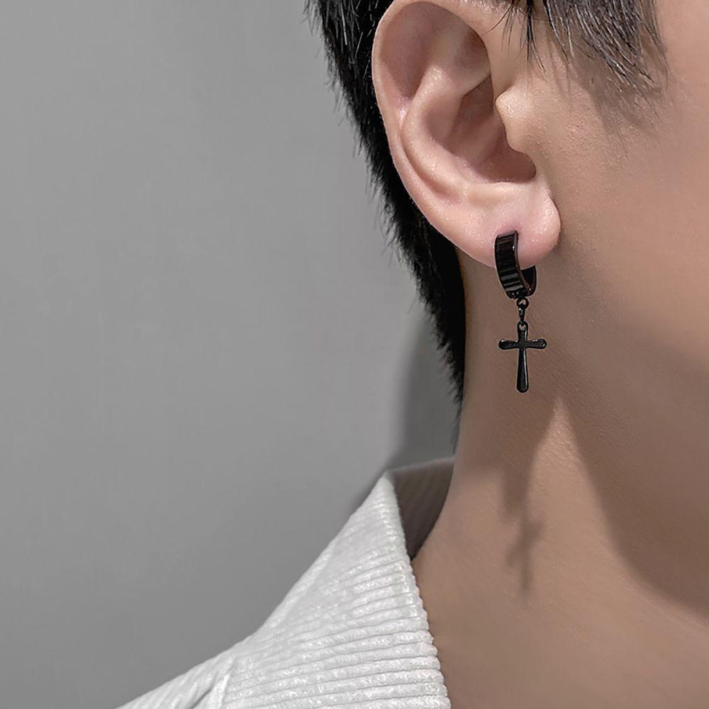 Stainless Steel Women Elegant Non-Piercing Earring Cross Clip Earring Men Ear Cuff Fashion Jewelry