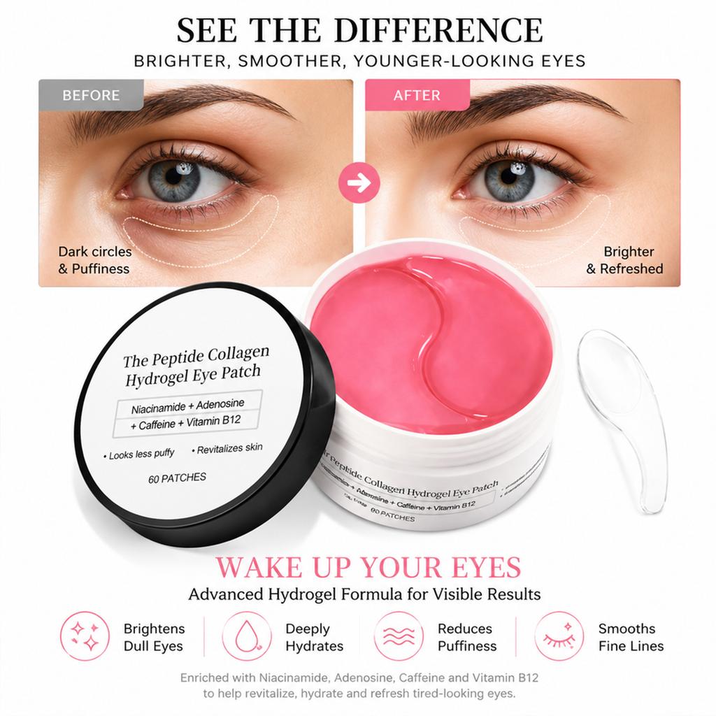 Moisturizing Eye Mask Patches Nourishing Fine Lines Smoothing Thin Lightweight Gentle Daily Under-Eye Care Treatment