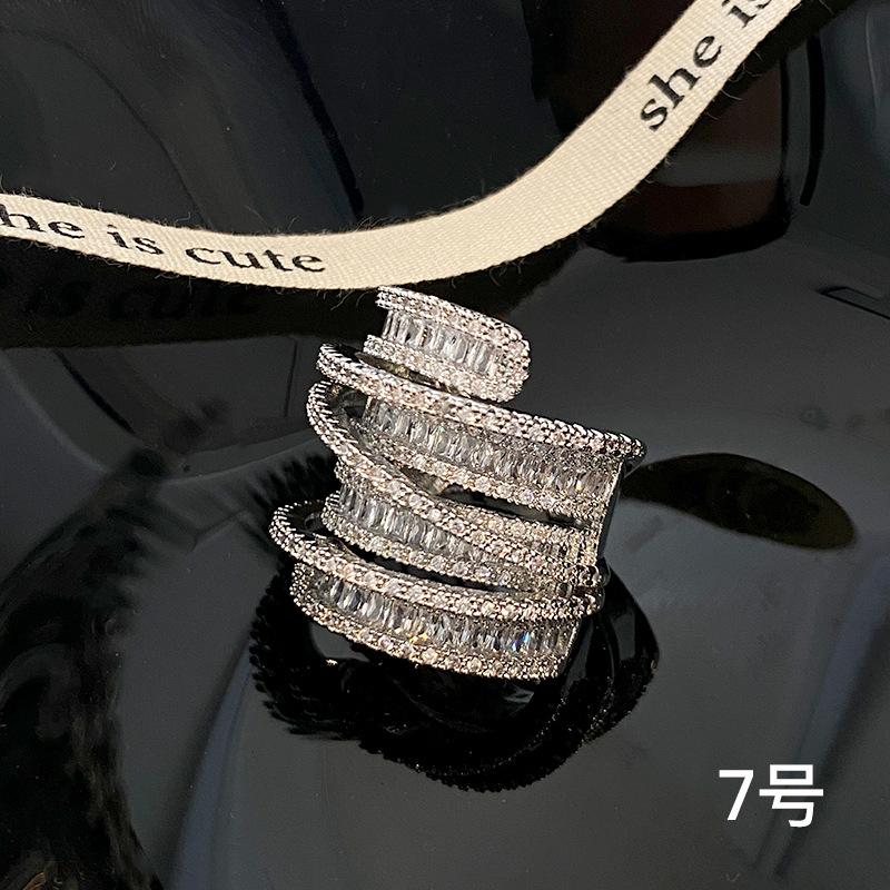 Кольцо-цепочка с цирконием, преувеличенное креативное кольцо с изображением еды, универсальное женское нишевое ювелирное изделие высокого класса для рук