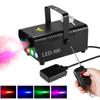 500W RGB Portable Fog Machine with 3-Color LED Lights 250ml Tank Remote Control Stage Smoke Machine