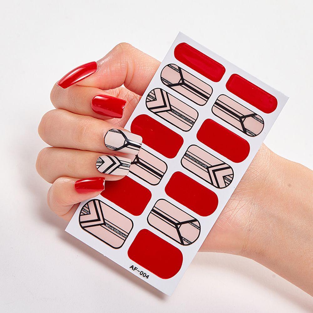 Women Girls Press On Nail Manicure Nail Polish Strips Nail Art Decal Full Nail Wraps Nail Stickers