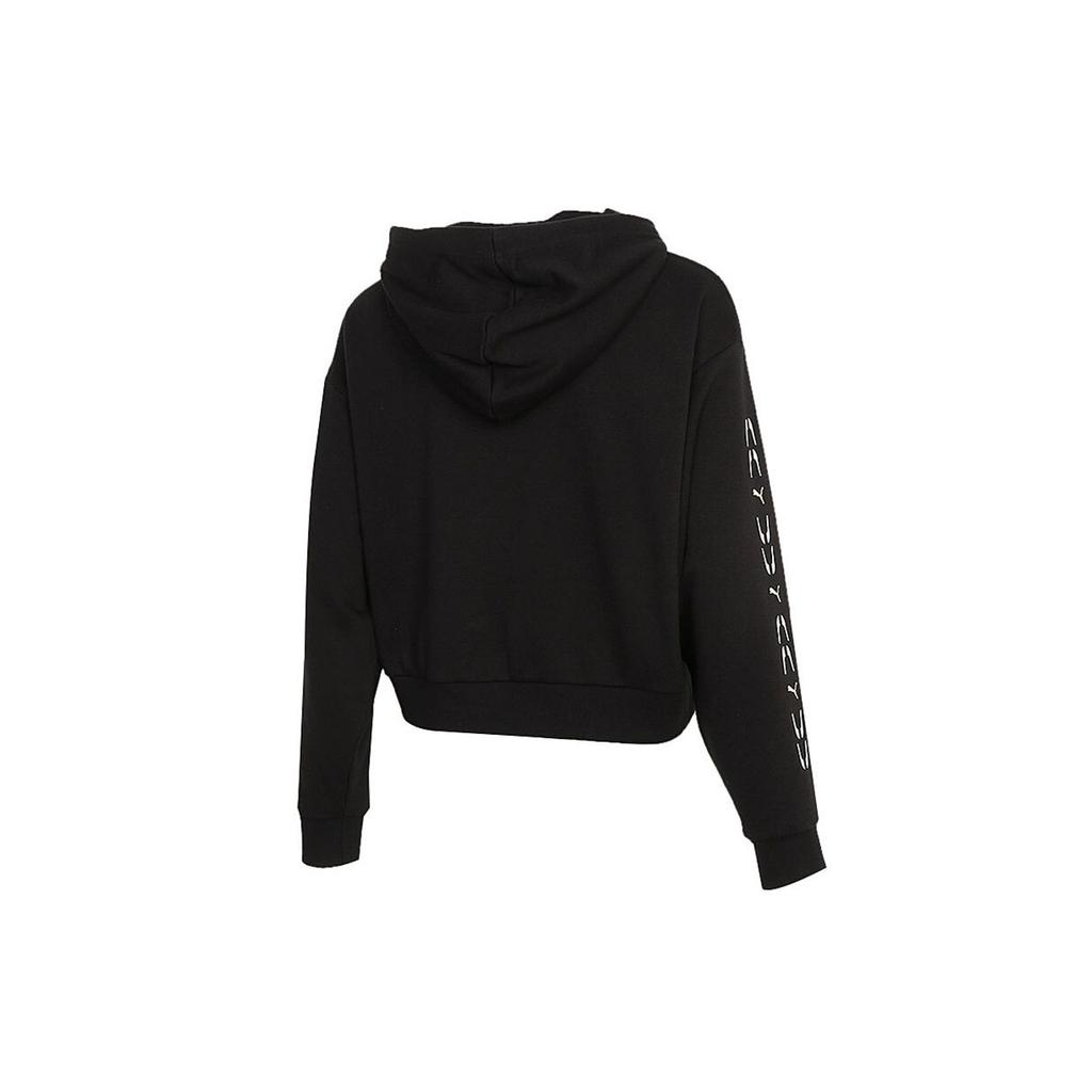 Puma Спортивная повседневная толстовка с капюшоном и принтом логотипа, женская толстовка, черная 531244-01