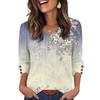 Women's Fashionable And Casual Floral V-neck Top