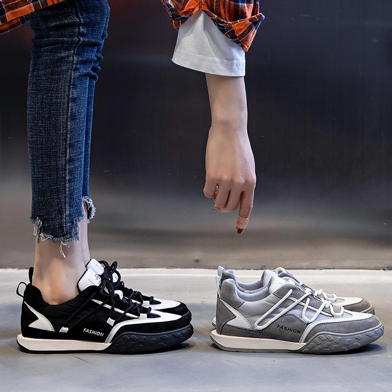 Leather Women's Shoes Spring 2025 New Flat-bottomed Casual Versatile Sports White Shoes Fashion Running Single Shoes Women's Tide