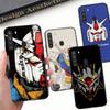 WD38 Gundam Black Sofe Case for iPhone 16 15 Plus 14 13 Pro 8 SE XR XS Max P30 Nova 5T Y5P Y6 Y7 Y8P Y9 Realme C30 C33 C31 VIVO Y36 V27