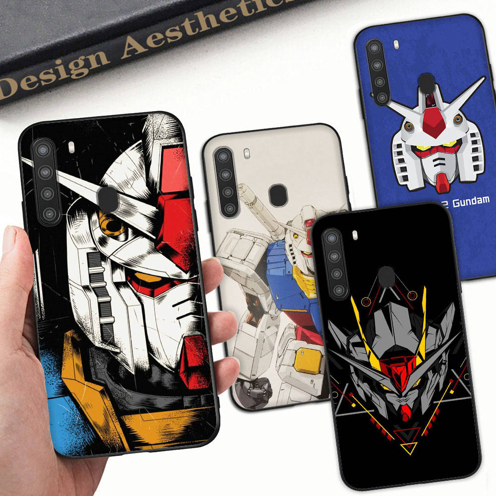 WD38 Gundam Black Sofe Case for Samsung Note 20 Lite S24 Ultra S23 A03 A05 A06 A11 A71 A15 A16 A13 A24 A25 A33 A52 A53 A50 M55 M35 Plus