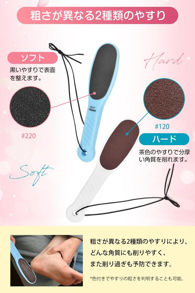 KIMINO Пятка Мозоль Пятка Пятка Мозоль Пемза Мозоль x Набор Пилка, Двусторонняя, Пилка, Уход, Удаление, Пилка, Камень, Удаление, 120+220 2 шт.