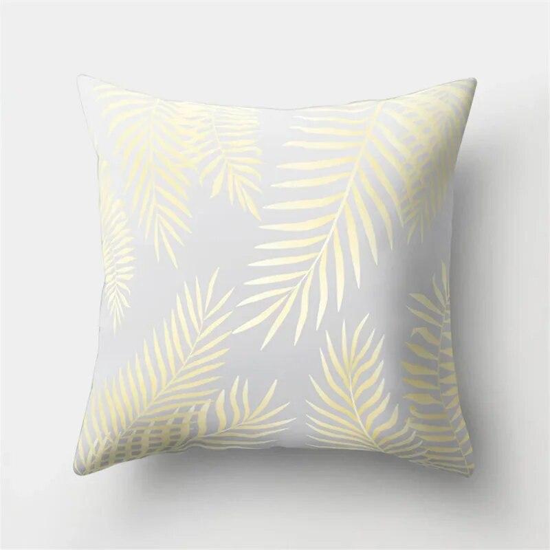 Наволочка с золотыми тропическими листьями и растениями, наволочка для гостиной, дивана, офиса, автомобильная подушка для поясницы, украшение дома