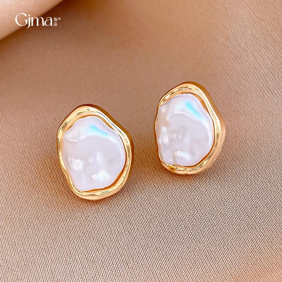 Корейский темперамент простые неправильные геометрические жемчужные клипсы для ушей женские серьги без прокола серьги