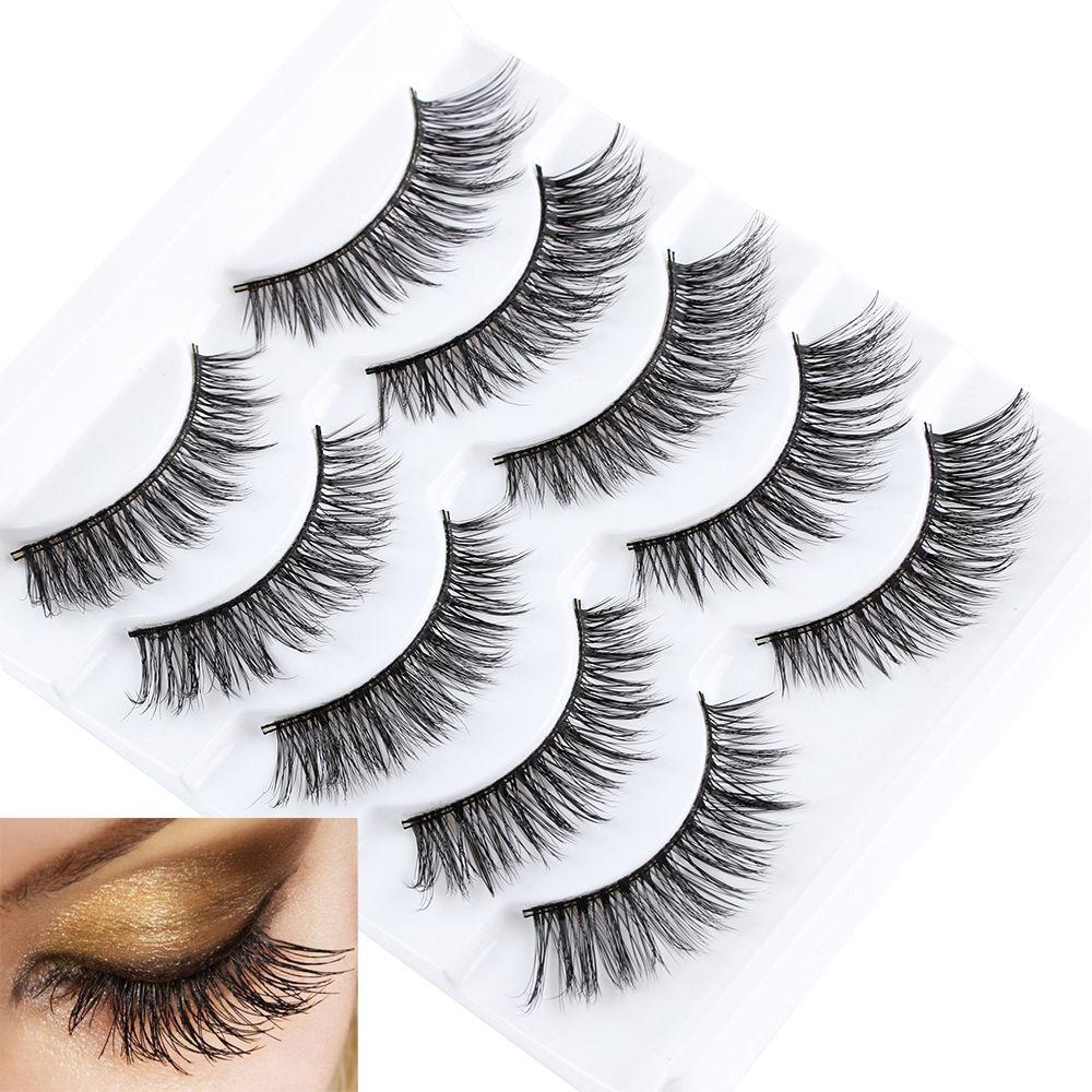 Reusable Handmade Multilayer Wispy Fluffy Extension Tools False Eyelashes Thick Cross Natural Long