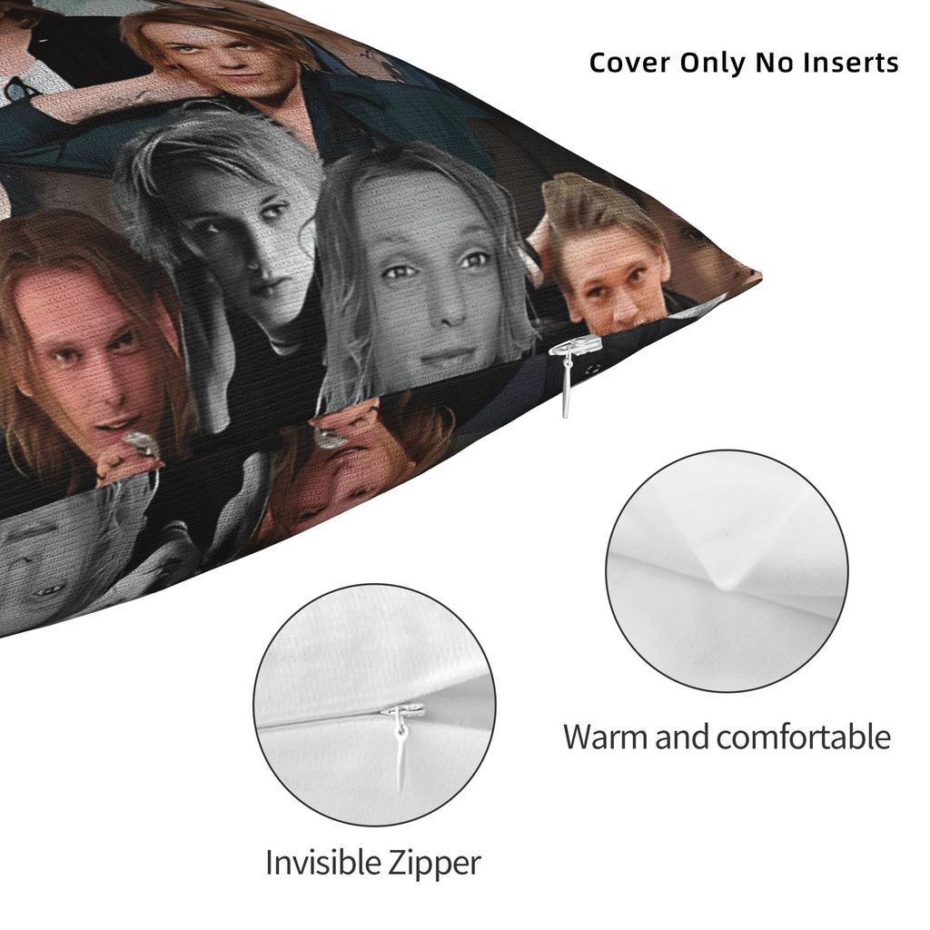 Jamie Campbell Bower Photo Collage Pillow Cover Design Cushion Cover Vintage Pillow Case For Chair Sofa Home Decor