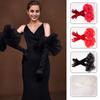 1pair Black Long Sleeved Gloves For Weddings And Parties In Autumn And Winter