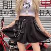 Harajuku Punk Gothic Black High Tay Black Юбки женские сексуальные лоскутные бандажные мини женские уличные юбки Y2K