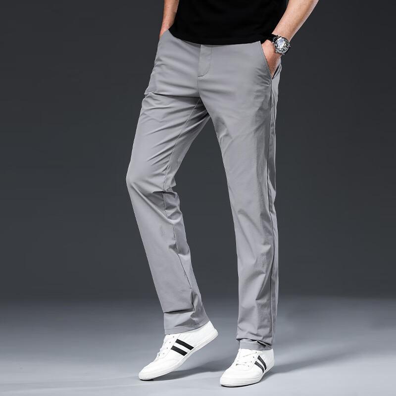 Fengmao Men's High-Elastic Anti-Wrinkle Straight Casual Trousers