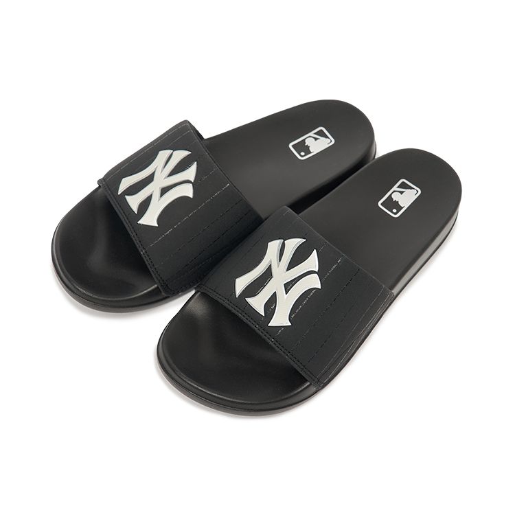 Шлепанцы MLB New York Yankees Классические Спортивные Повседневные Шлепанцы-Слайдеры Унисекс Обувь Черный Белый 3ALPAD323-50BKS