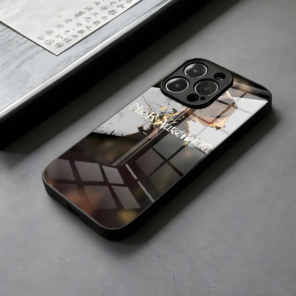 Чехол для телефона NieR A-Automata 2B Печать на заказ Стекло Для IPhone 16 15 14 Pro Max 13 12 Mini 11 X XS XR 8 Plus Для Samsung S 25 24 23