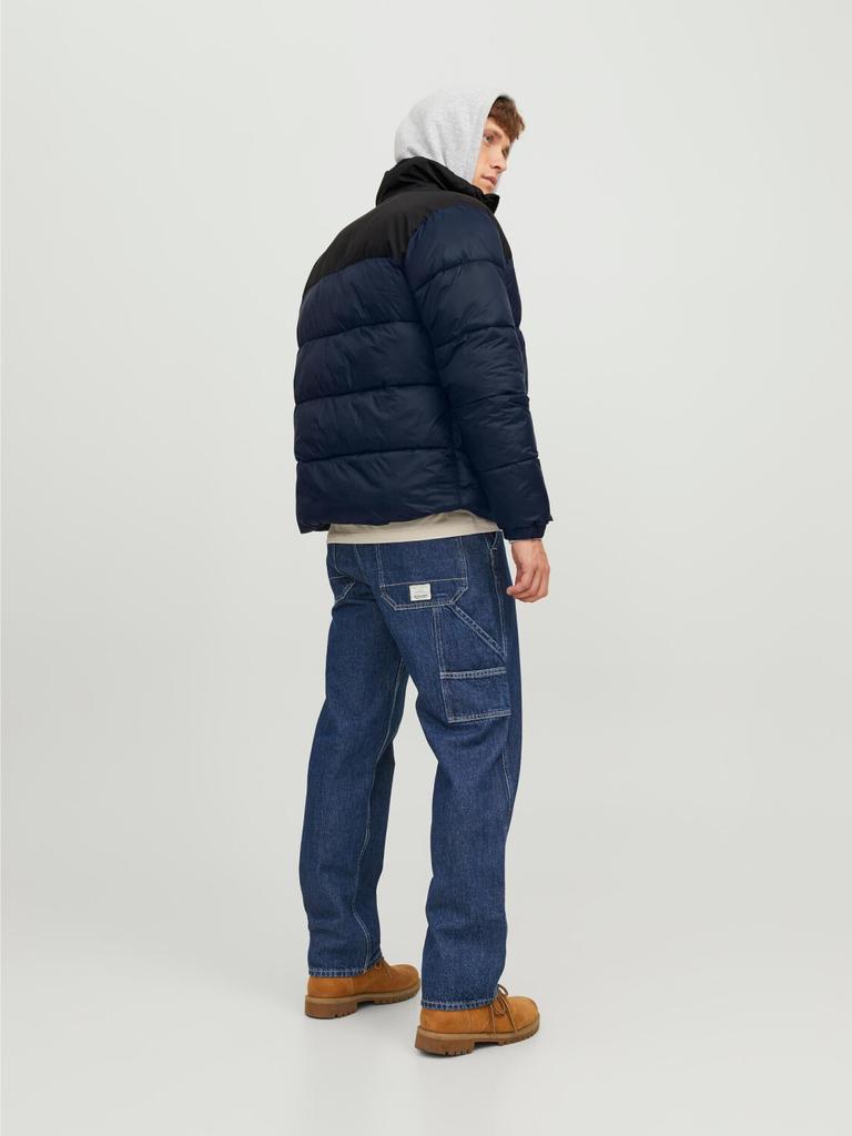 Демисезонная куртка Jack & Jones Jjetoby Puffer Collar SN (12235860) navy blazer/black blocking