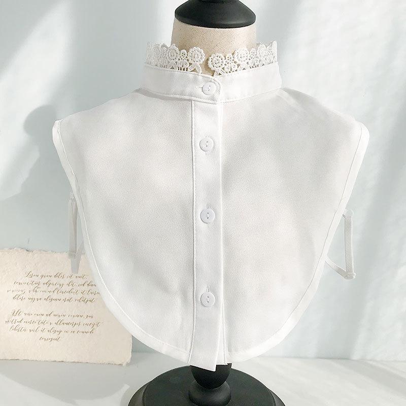 Women's Versatile White Lace Fake Shirt Collar for Spring and Autumn