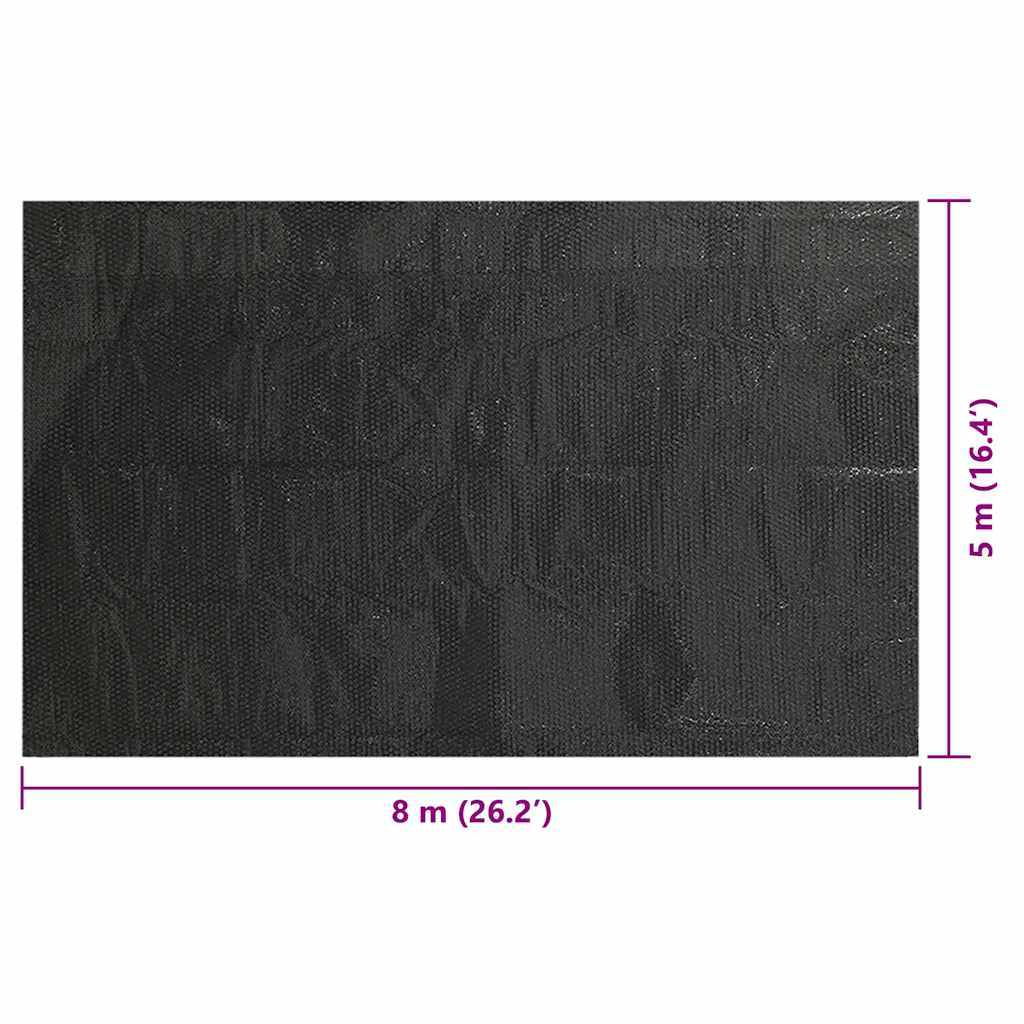 Treibende Pool Solarfolie rechtecking 8 x 5 m Pools, schwarz