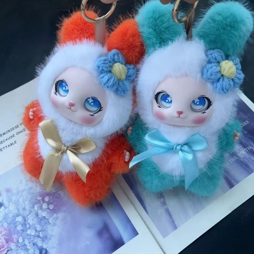 Ornaments Rabbit Plush Keychain Bag Hanging Bunny Plush Doll Pendant Rabbit Doll Figures Car Decor