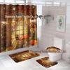 Комплект водонепроницаемых, устойчивых к плесени занавесок для душа с тыквой и кленовым листом на День благодарения - занавеска для разделительной двери без проколов для ванной комнаты