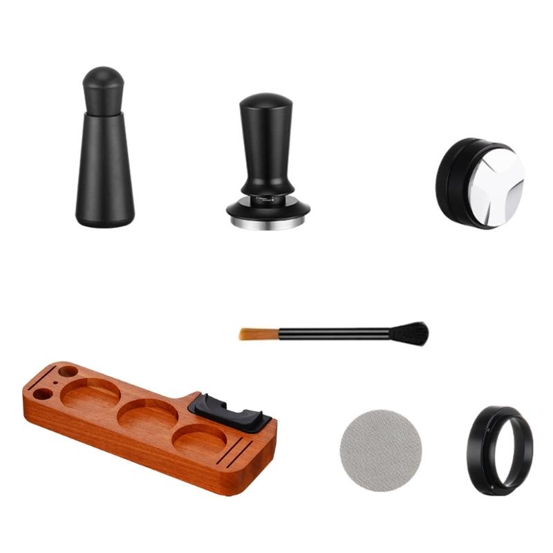 Набор аксессуаров для темперирования 'Кофейный уголок' Деревянная и металлическая станция с блоком для хранения для ежедневного приготовления напитков