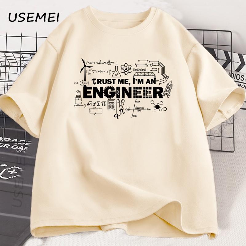 Mens Tshirt Trust Me I'm An Engineer T-shirt Cotton Man Work T Shirt Summer Cotton Tops Round Neck Short Sleeve Man Clothes