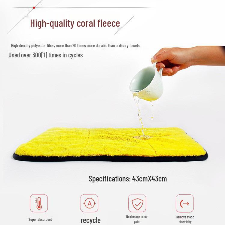 Не оставляющие следов, впитывающие, не ворсистые полотенца для мытья автомобиля - Толстый, большой и прочный набор тряпок для чистки автомобиля