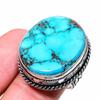 Tibetan Turquoise Gemstone 925 Sterling Silver Gift Jewelry Ring Size 10